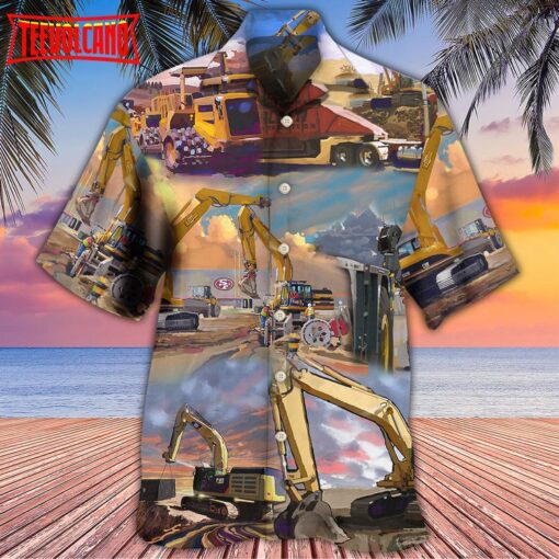 Crane Construction Art Office Hawaiian Shirt