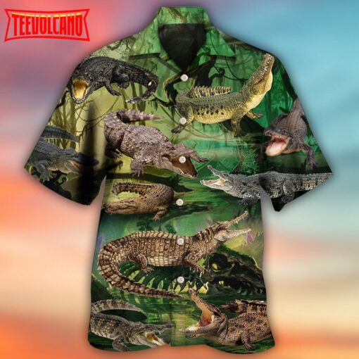 Crocodile Fall In Love Hawaiian Shirt