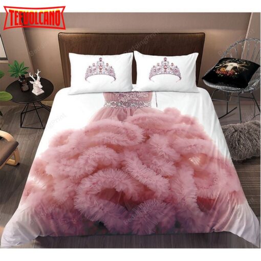 Crown And Pink Skirt Bed Sheets Duvet Cover Bedding Sets