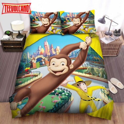 Curious George Flying With The Balls Duvet Cover Bedding Sets