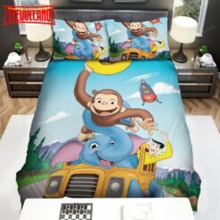 Curious George Having Fun With Friends  Duvet Cover Bedding Sets