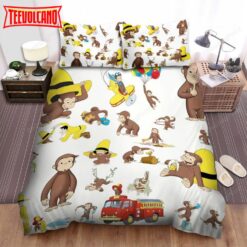 Curious George In So Many Moments With Ted  Duvet Cover Bedding Sets