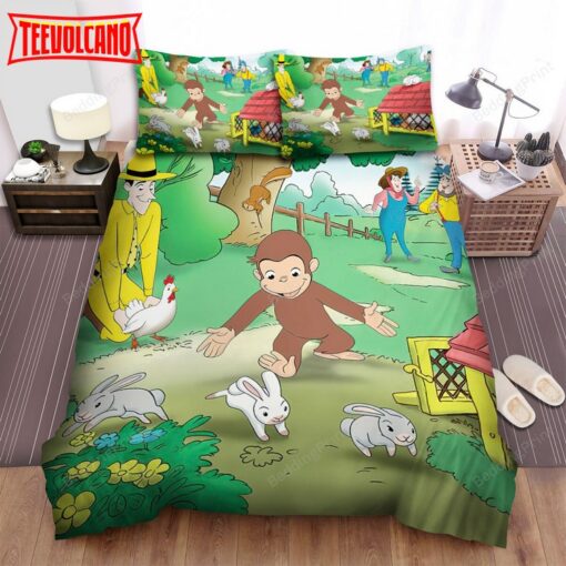 Curious George Main Characters Bed Sheets Spread Duvet Cover Bedding Sets