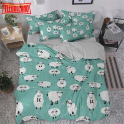 Cute Mini Sheep Bed Sheets Duvet Cover Bedding Sets