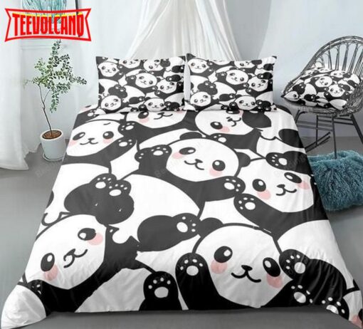 Cute Panda Pattern Bed Sheets Duvet Cover Bedding Sets