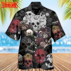 D20 And Skull Darkness Art Hawaiian Shirt