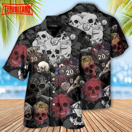 D20 And Skull Darkness Art Hawaiian Shirt