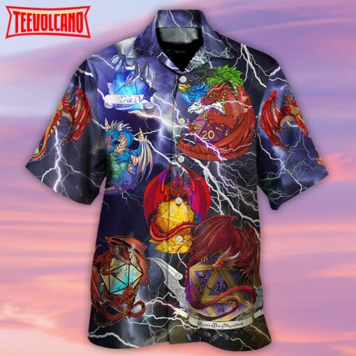 D20 Dragon Thunder Style Hawaiian Shirt