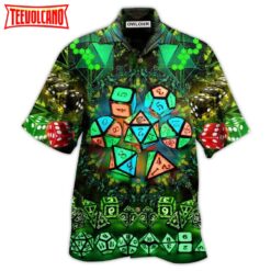 D20 Glowing Kaleidoscope Dice Hawaiian Shirt