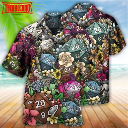 D20 Loves Flowers Hawaiian Shirt