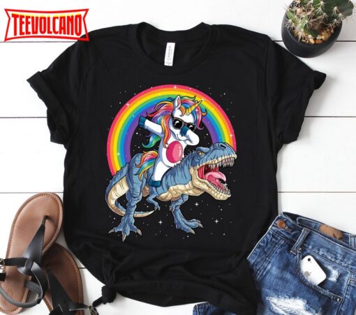 Dabbing Unicorn Dinosaur T-rex Shirt