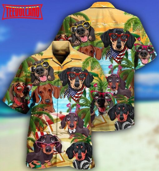 Dachshund Hawaii Beach Hawaiian Shirt