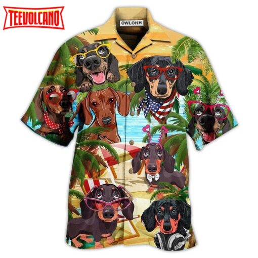 Dachshund Hawaii Beach Hawaiian Shirt