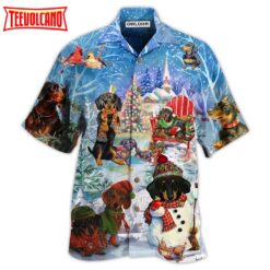 Dachshund Through The Snow Christmas Hawaiian Shirt