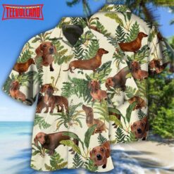 Dachshund Tropical Leaf Lovely Hawaiian Shirt