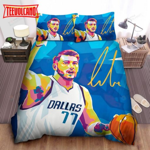 Dallas Mavericks Luka Doni Wedha’s Pop Art Portraits Bedding Sets