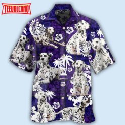 Dalmatian Lover Tropical Life Purple Hawaiian Shirt