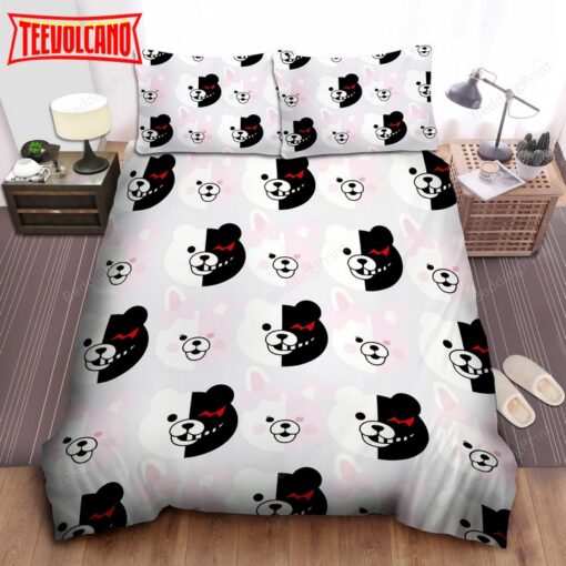 Danganronpa Momokuma &amp Momomi Cute Heads Pattern Duvet Cover Bedding Sets