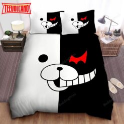 Danganronpa Momokuma Face Split Bed Sheets Duvet Cover Bedding Sets