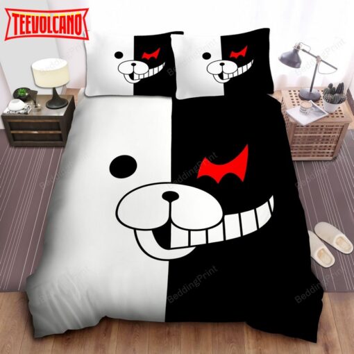 Danganronpa Momokuma Face Split Bed Sheets Duvet Cover Bedding Sets