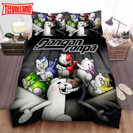 Danganronpa Monokuma And Cubs Artwork Bed Sheets Duvet Cover Bedding Sets