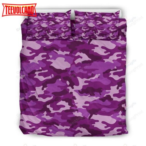 Dark Purple Camouflage Bedding Set Duvet Cover &amp Pillow Cases