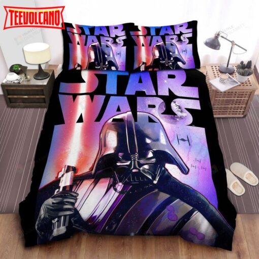 Darth Vader With His Lightsaber In Star Wars Poster Duvet Cover Bedding Sets