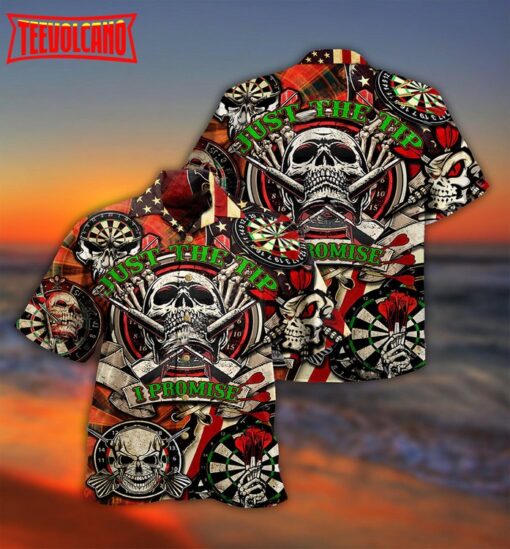 Darts Just The Tip I Promise Skull Hawaiian Shirt