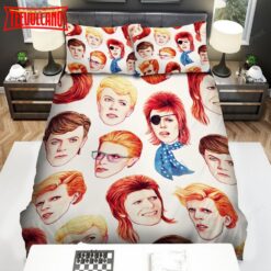 David Bowie In Different Looks Pattern Bed Sheets Duvet Cover Bedding Sets