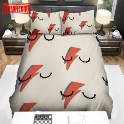 David Bowie Lightning Bolt Pattern Bed Sheets Duvet Cover Bedding Sets