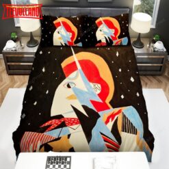 David Bowie Playing The Guitar Abstract Art Bed Sheets Duvet Cover Bedding Sets