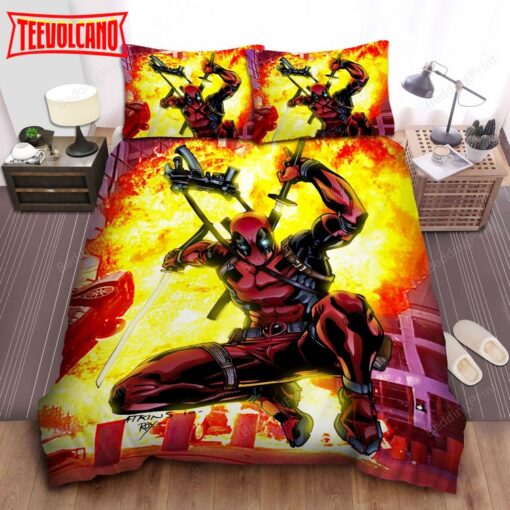 Deadpool Attack Bed Sheets Duvet Cover Bedding Sets