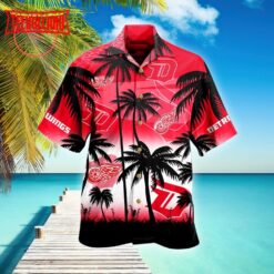 Detroit Red Wings NHL Palm Hawaiian Shirt