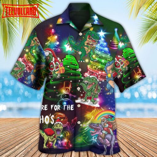 Dinosaur Bright Christmas Night Hawaiian Shirt