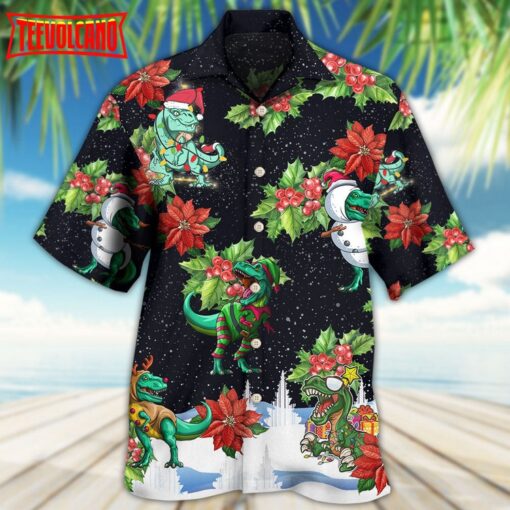 Dinosaur Bright In Merry Xmas Hawaiian Shirt