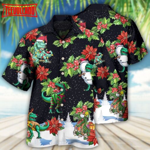 Dinosaur Bright In Merry Xmas Hawaiian Shirt