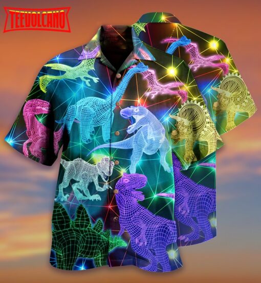 Dinosaur Fullcolor Neon Cool Hawaiian Shirt