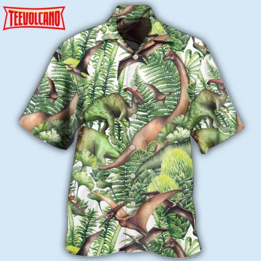 Dinosaur Jurassic Green Style Hawaiian Shirt