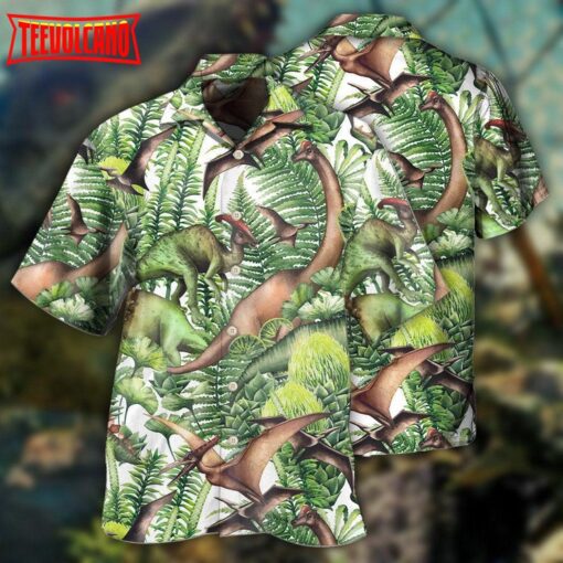 Dinosaur Jurassic Green Style Hawaiian Shirt