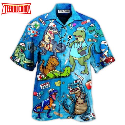 Dinosaur The Nice Nurse Is On Vacation Hawaiian Shirt