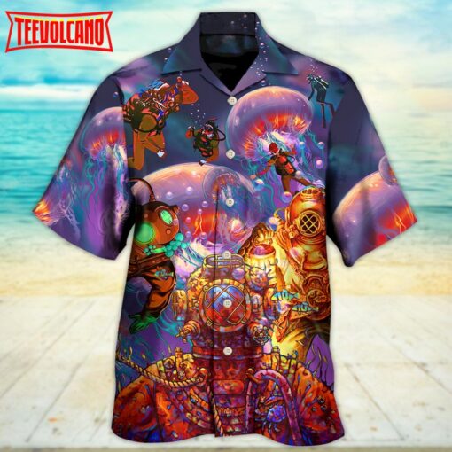 Diving Big Jellyfishes In Fantasy Under Sea Hawaiian Shirt