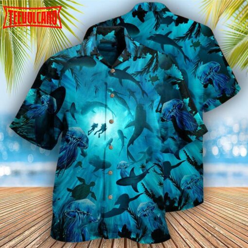 Diving Ocean Marine Biology Into The Sea Hawaiian Shirt