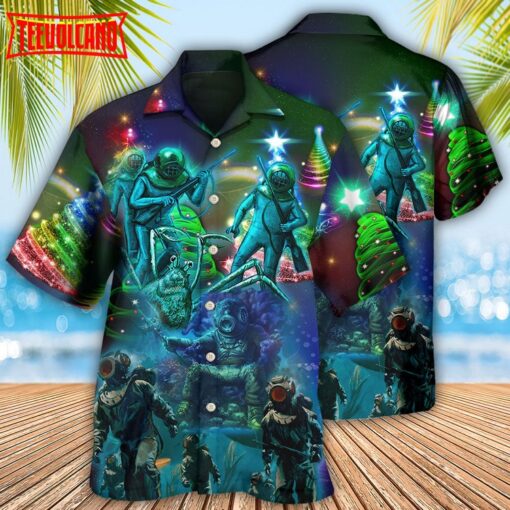 Diving Ocean Merry Christmas Hawaiian Shirt