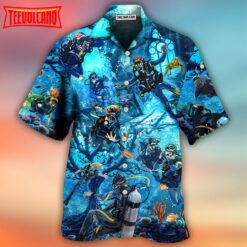 Diving Under The Sea Art Style Hawaiian Shirt