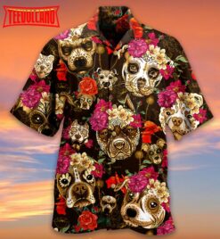 Dog Beautiful Rose Flowers Hawaiian Shirt