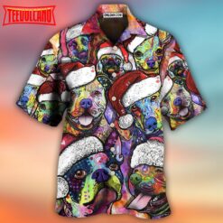 Dog Christmas Colorful Art Style Hawaiian Shirt