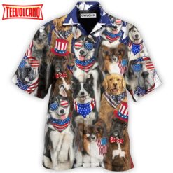 Dogs Independence Day Funny Love Style Hawaiian Shirt