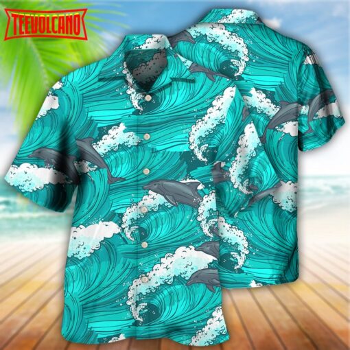 Dolphin Loves Fresh Ocean Summer Hawaiian Shirt