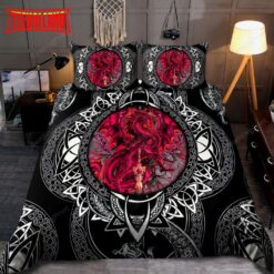 Dragon And Celtic Black Art 3d Bed Sheets Duvet Cover Bedding Sets