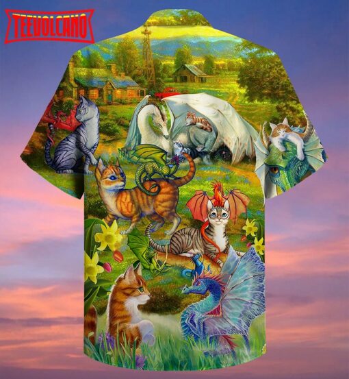 Dragon Cats Love Life Beautiful Nature Hawaiian Shirt